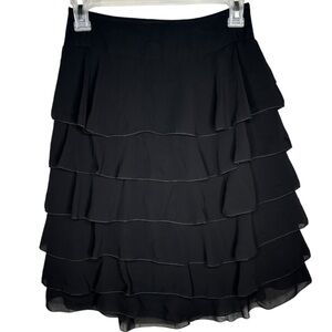 Vintage ruffle tiered skirt Jessica McClintock black womens size 2 Y2K 90s party